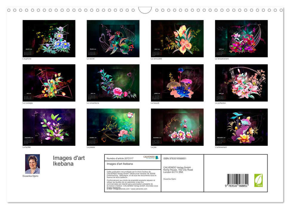 Images d'art Ikebana (CALVENDO Calendrier mensuel 2026)