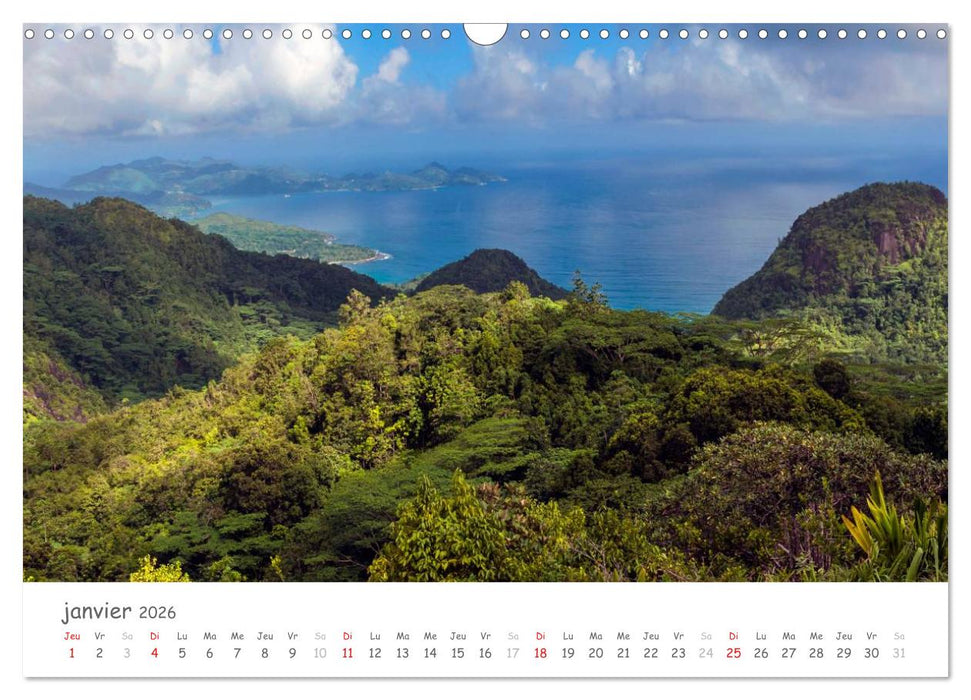 Paysages des Seychelles (CALVENDO Calendrier mensuel 2026)