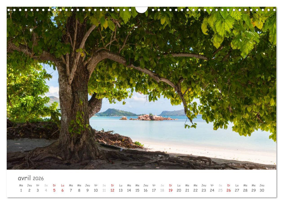 Paysages des Seychelles (CALVENDO Calendrier mensuel 2026)
