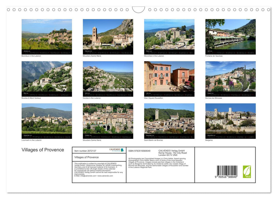 Villages of Provence (CALVENDO Monthly Calendar 2026)