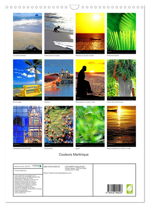 Couleurs Martinique (CALVENDO Calendrier mensuel 2026)