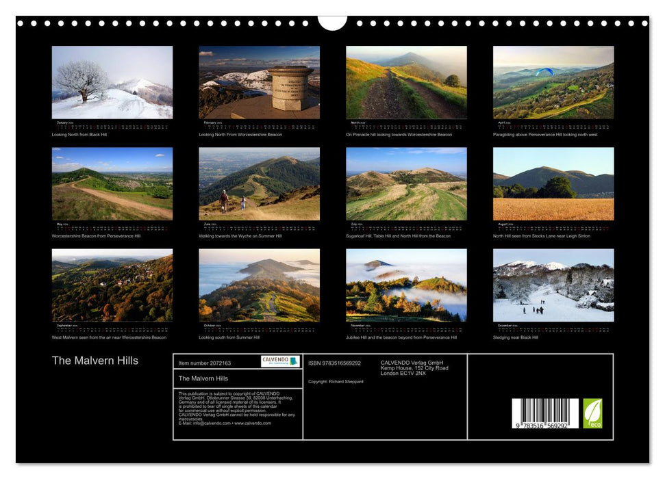The Malvern Hills (CALVENDO Monthly Calendar 2026)