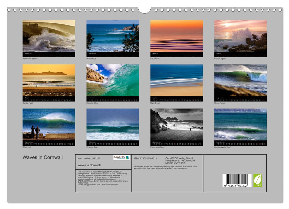 Waves in Cornwall (CALVENDO Monthly Calendar 2026)