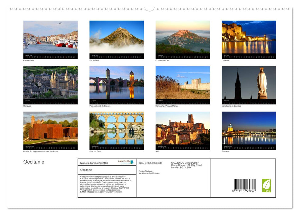 Occitanie (CALVENDO Calendrier supérieur 2026)
