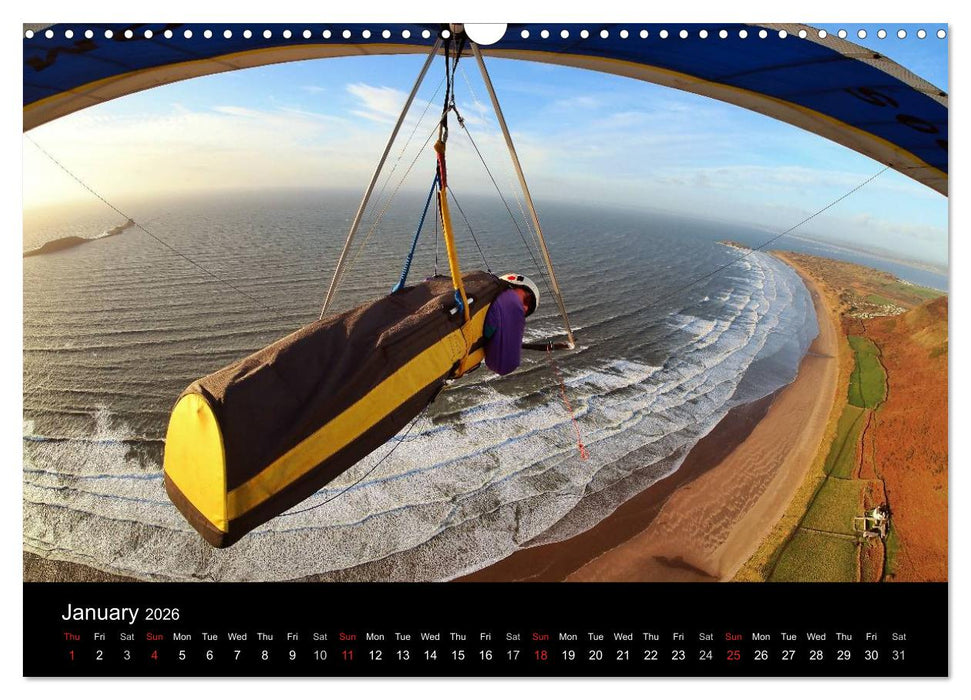 Hang gliding at Rhossili (CALVENDO Monthly Calendar 2026)