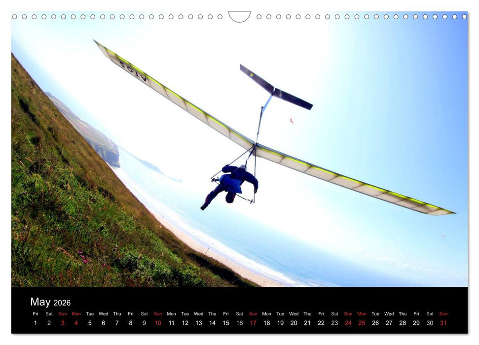 Hang gliding at Rhossili (CALVENDO Monthly Calendar 2026)