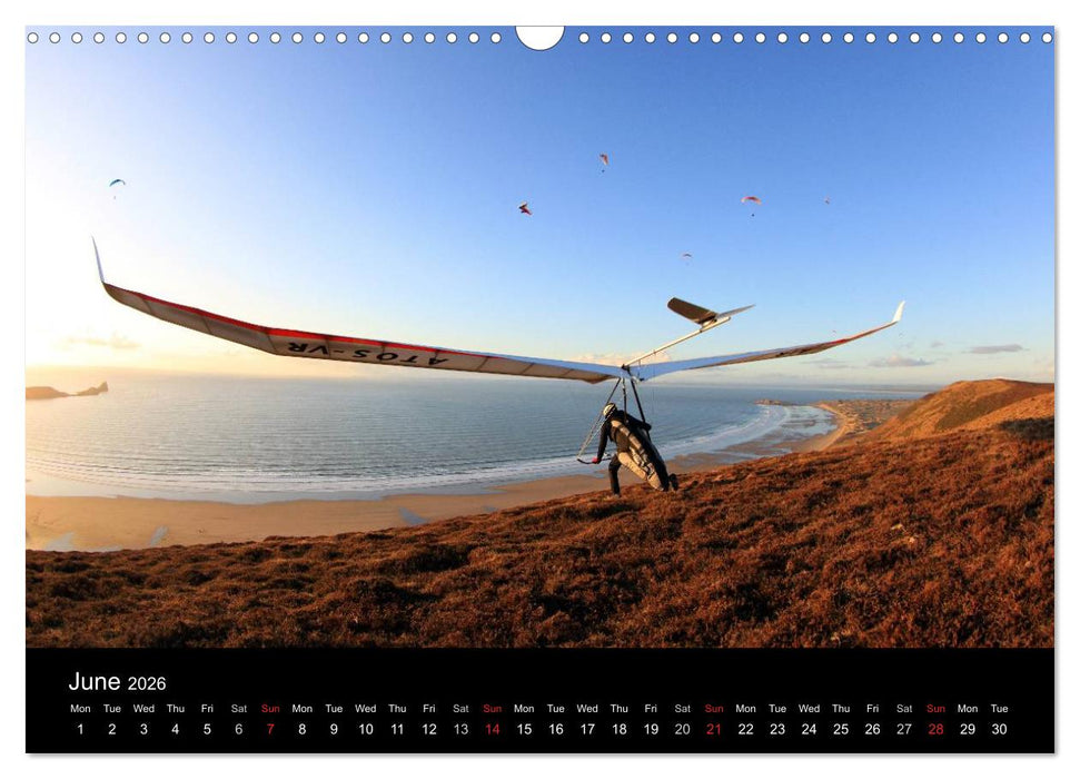 Hang gliding at Rhossili (CALVENDO Monthly Calendar 2026)