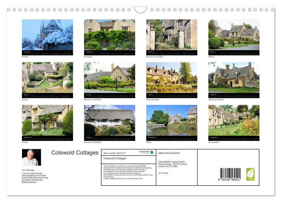 Cotswold Cottages (CALVENDO Monthly Calendar 2026)