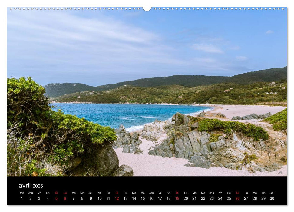 Les plus belles plages de Corse (CALVENDO Calendrier supérieur 2026)