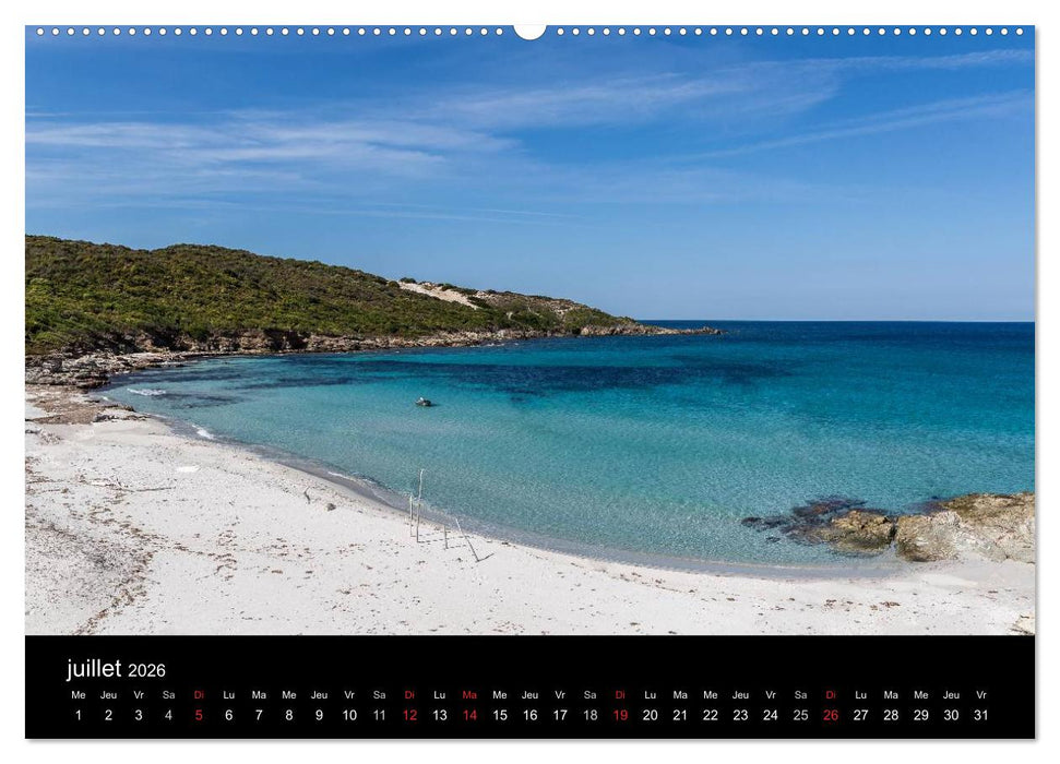 Les plus belles plages de Corse (CALVENDO Calendrier supérieur 2026)