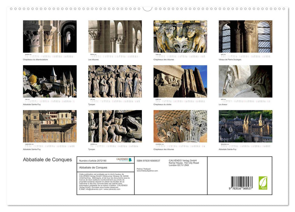 Abbatiale de Conques (CALVENDO Calendrier supérieur 2026)