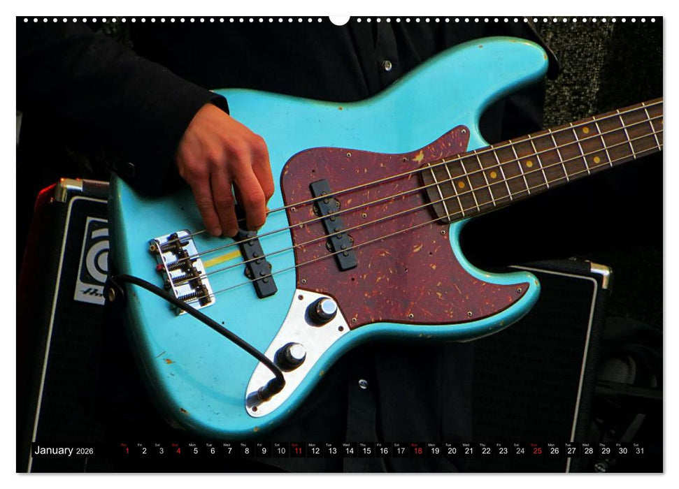 BASS GUITARS put into the spotlight (CALVENDO Premium-Calendar 2026)