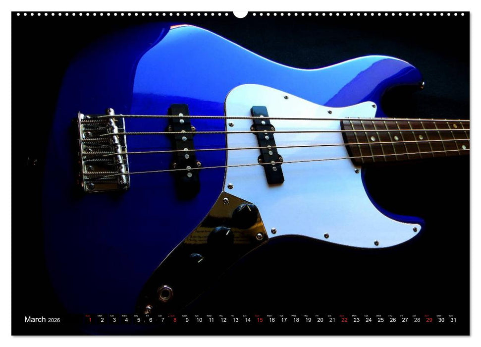 BASS GUITARS put into the spotlight (CALVENDO Premium-Calendar 2026)