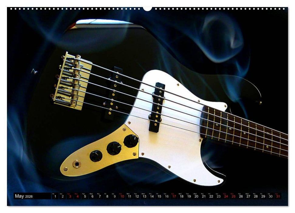 BASS GUITARS put into the spotlight (CALVENDO Premium-Calendar 2026)