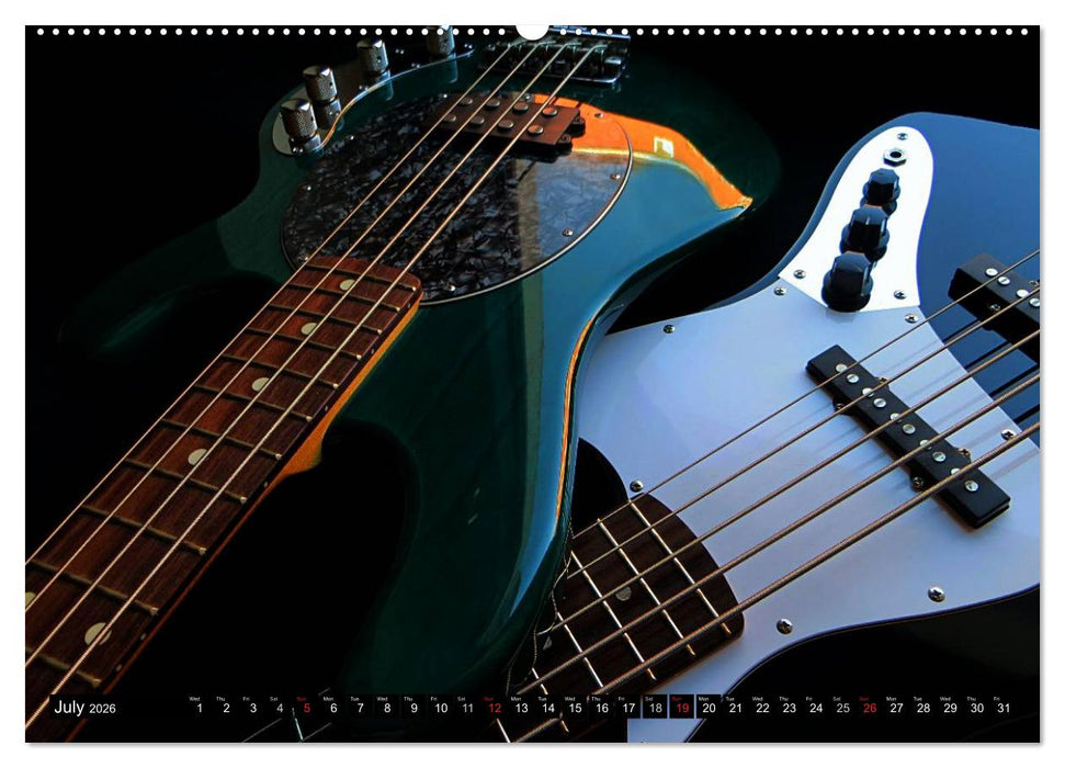 BASS GUITARS put into the spotlight (CALVENDO Premium-Calendar 2026)