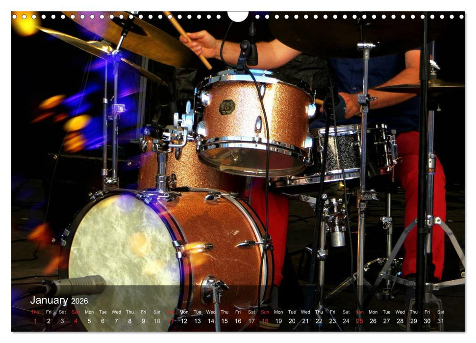 DRUMS ONSTAGE (CALVENDO Monthly Calendar 2026)