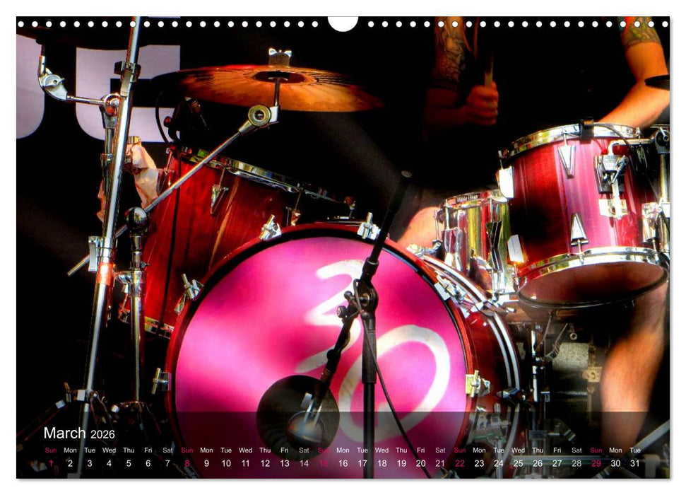 DRUMS ONSTAGE (CALVENDO Monthly Calendar 2026)
