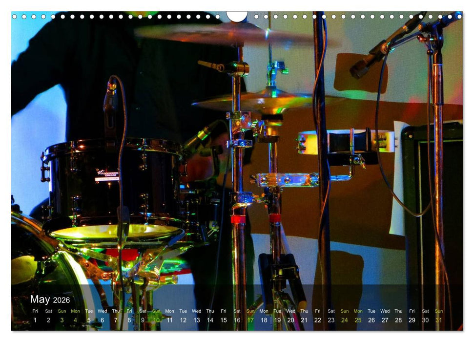 DRUMS ONSTAGE (CALVENDO Monthly Calendar 2026)