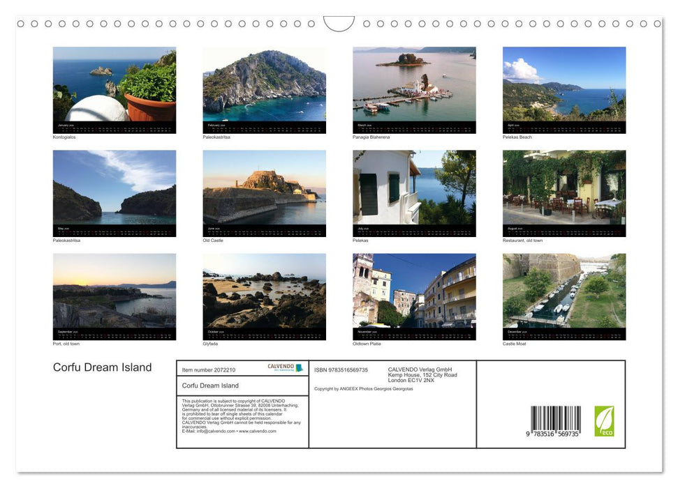 Corfu Dream Island (CALVENDO Monthly Calendar 2026)