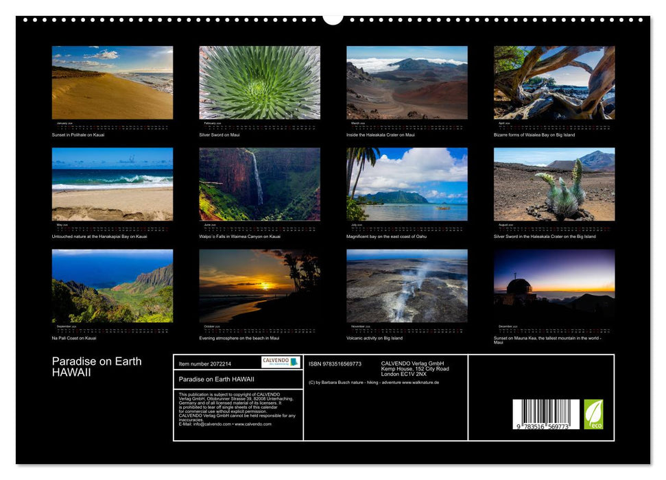 Paradise on Earth HAWAII (CALVENDO Premium-Calendar 2026)
