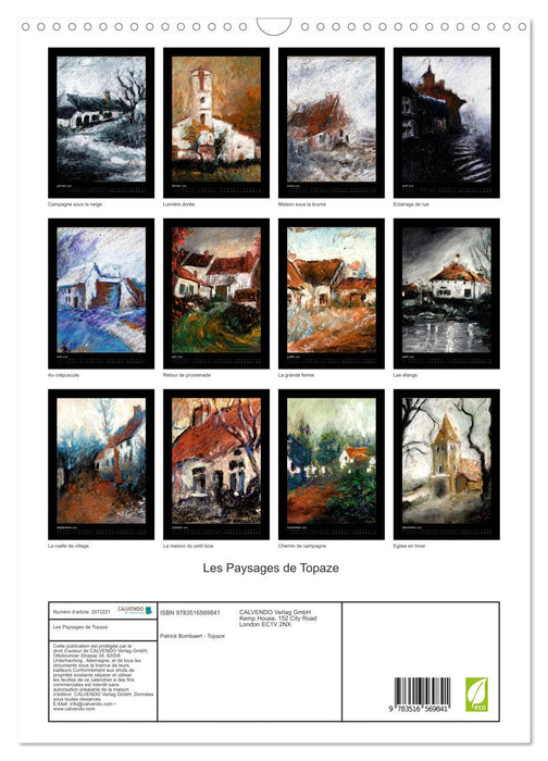 Les Paysages de Topaze (CALVENDO Calendrier mensuel 2026)