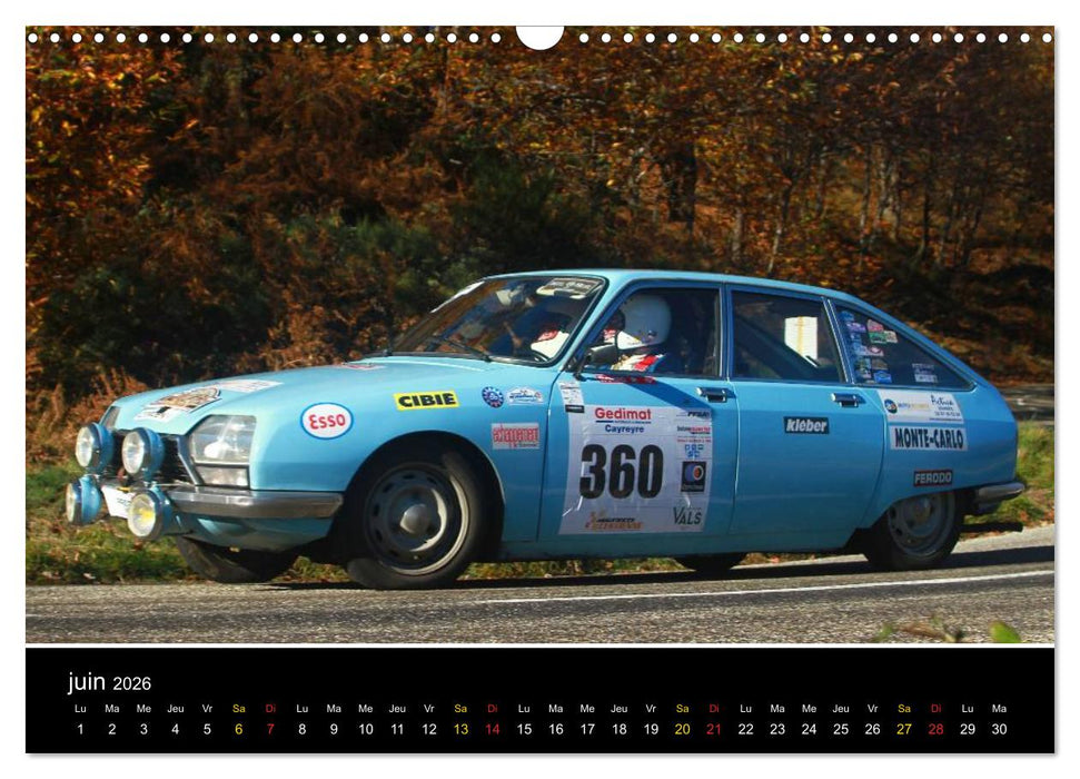 Rallye Vieilles Voitures (CALVENDO Calendrier mensuel 2026)