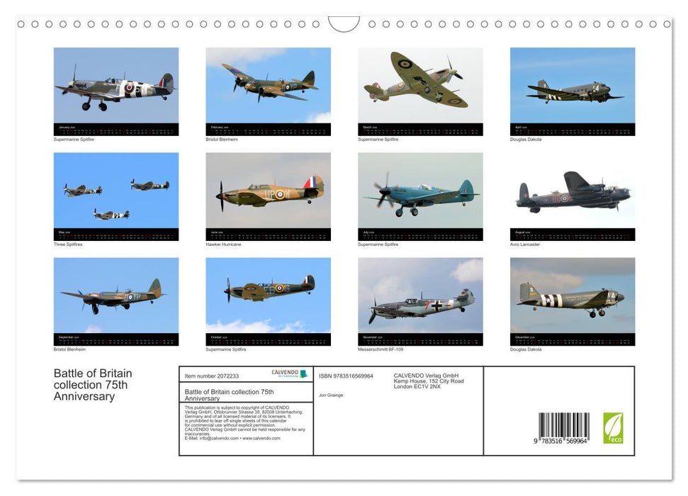 Battle of Britain collection 75th Anniversary (CALVENDO Monthly Calendar 2026)