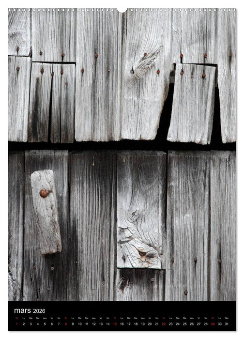 Les couleurs du temps sur le bois (CALVENDO Calendrier supérieur 2026)