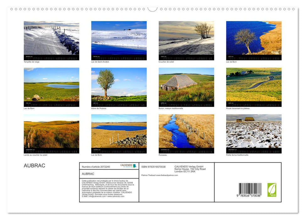 AUBRAC (CALVENDO Calendrier supérieur 2026)