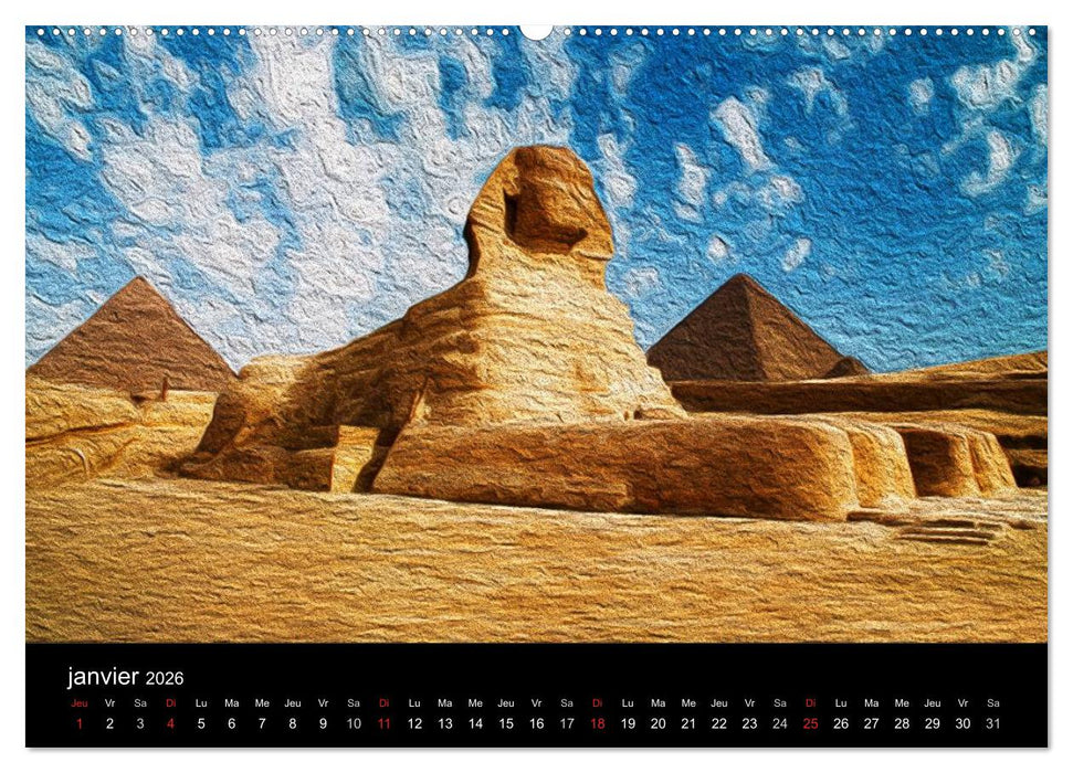 L'ÉGYPTE EN COULEURS (CALVENDO Calendrier supérieur 2026)