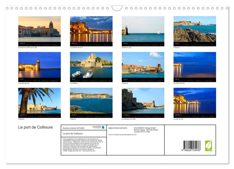 Le port de Collioure (CALVENDO Calendrier mensuel 2026)