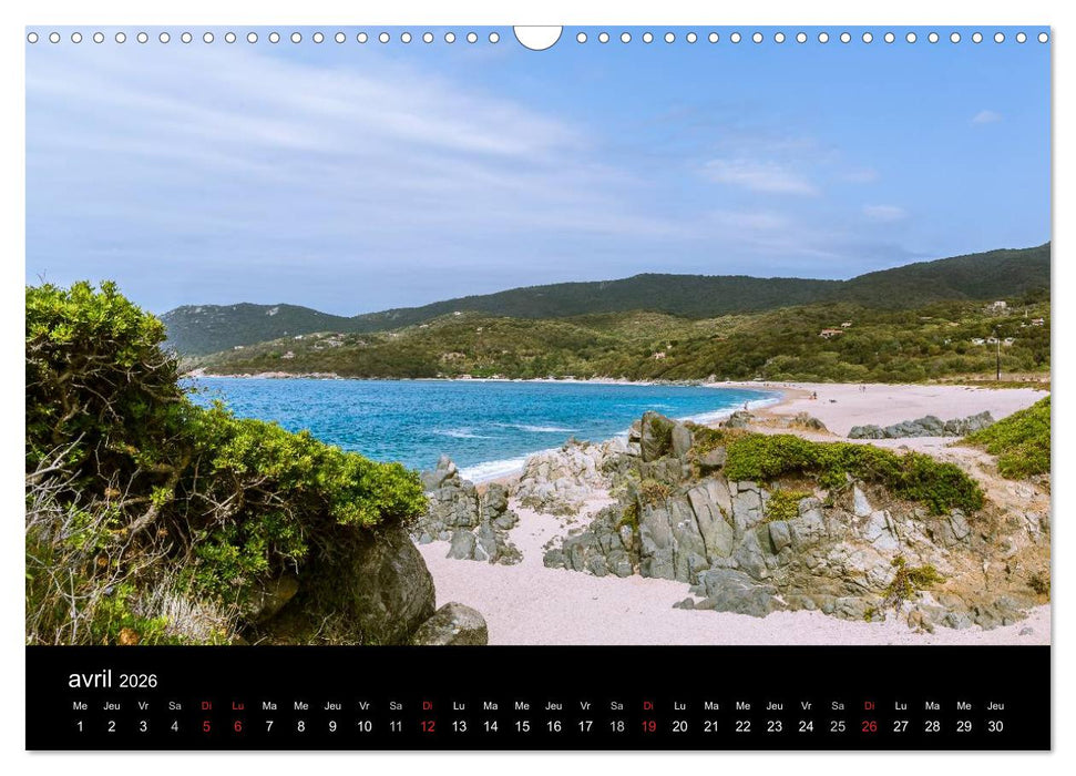 Les plus belles plages de Corse (CALVENDO Calendrier mensuel 2026)