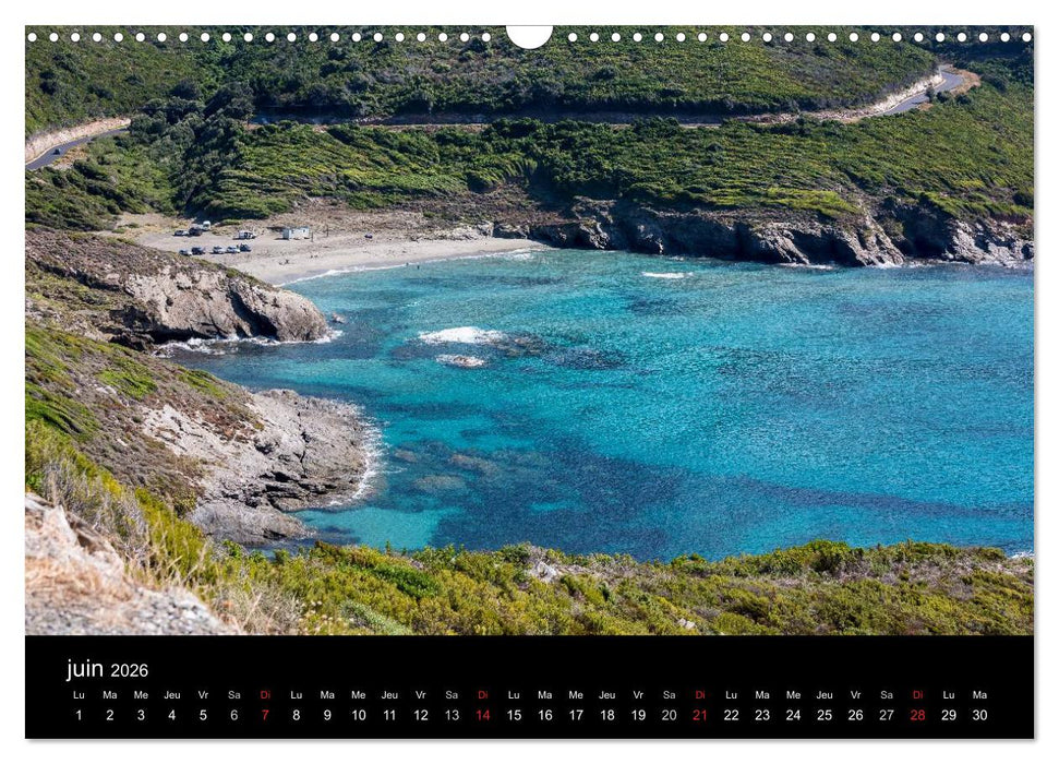 Les plus belles plages de Corse (CALVENDO Calendrier mensuel 2026)