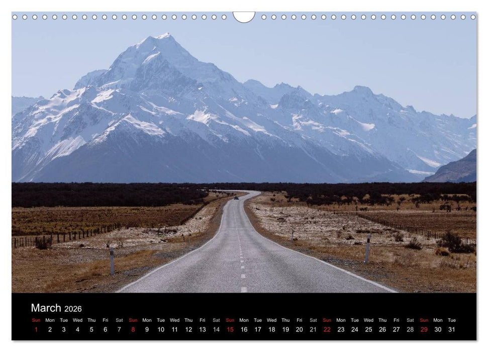South Island of New Zealand (CALVENDO Monthly Calendar 2026)