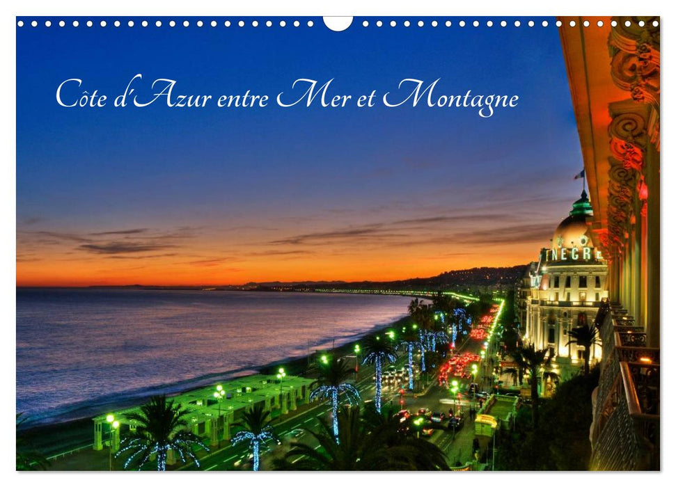 Côte d'Azur entre Mer et Montagne (CALVENDO Calendrier mensuel 2026)