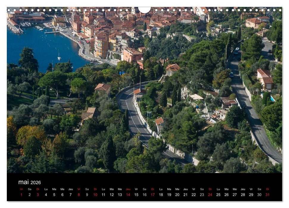 Côte d'Azur entre Mer et Montagne (CALVENDO Calendrier mensuel 2026)