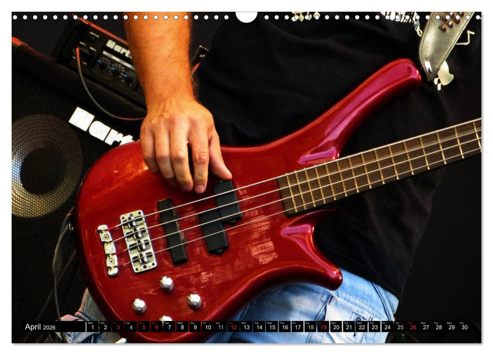BASS GUITARS put into the spotlight (CALVENDO Monthly Calendar 2026)