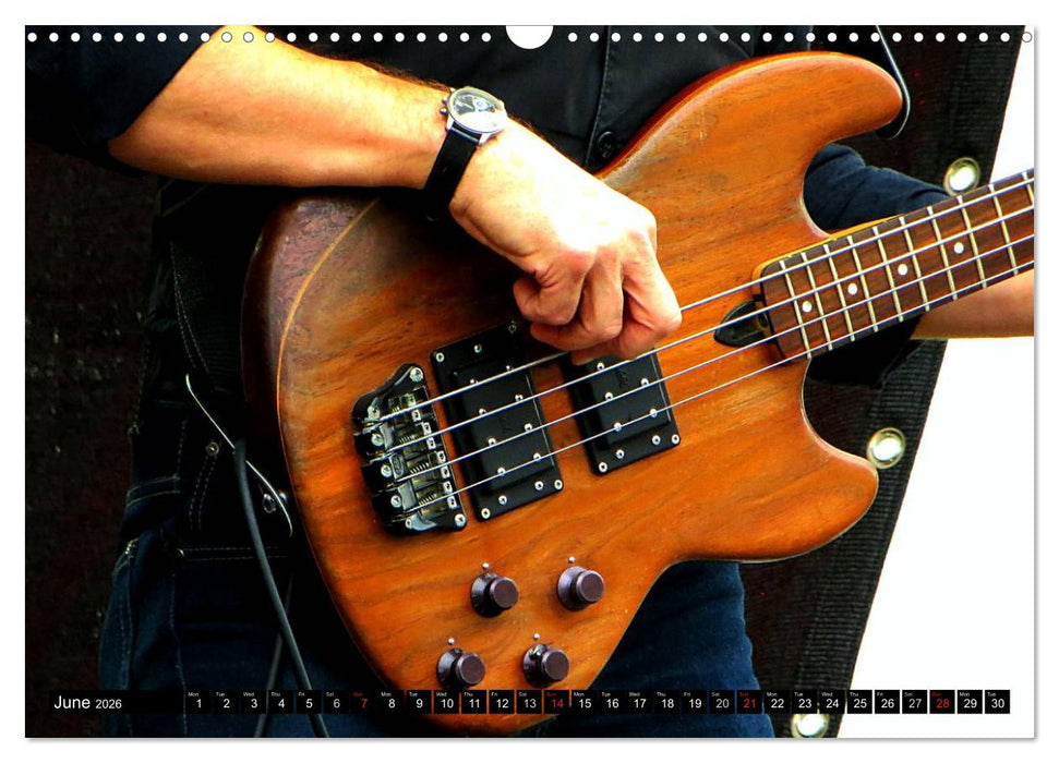 BASS GUITARS put into the spotlight (CALVENDO Monthly Calendar 2026)