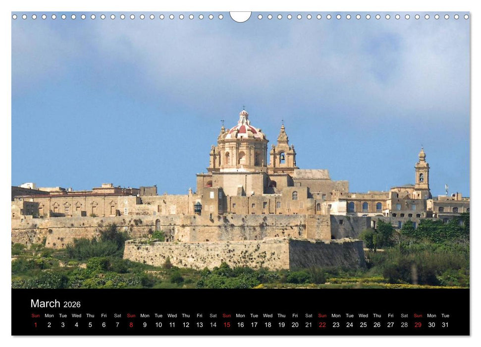 Malta Pearl of the Mediterranean (CALVENDO Monthly Calendar 2026)