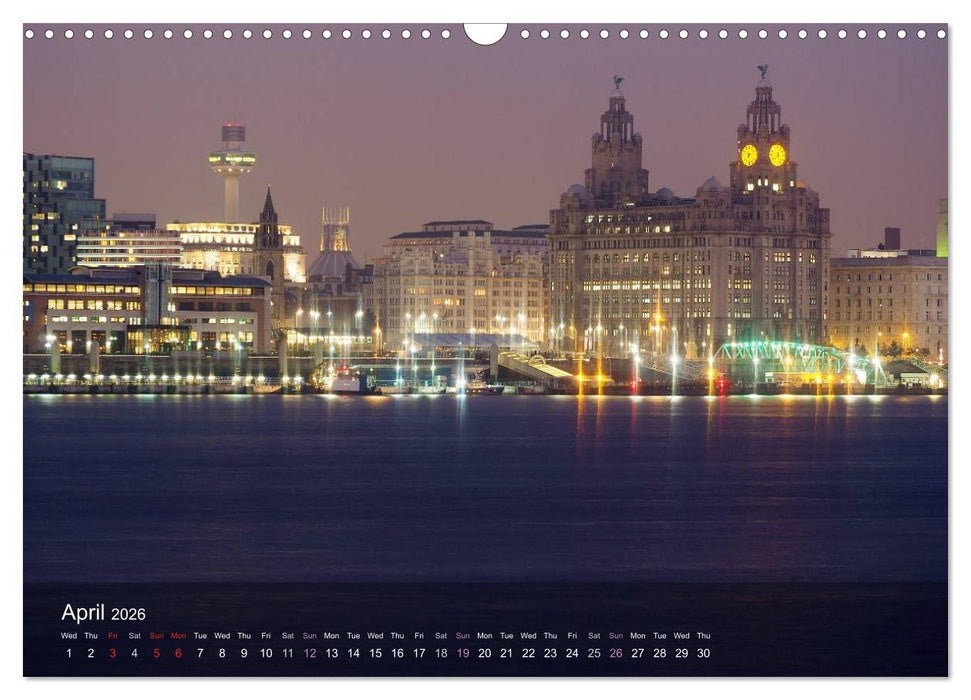Liverpool - Water and Light (CALVENDO Monthly Calendar 2026)