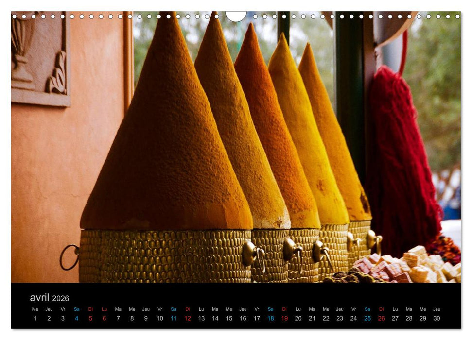COULEURS DU MAROC (CALVENDO Calendrier mensuel 2026)