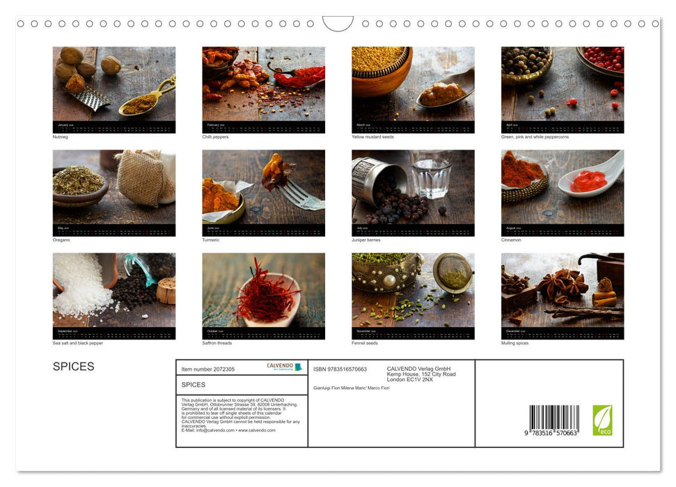 SPICES (CALVENDO Monthly Calendar 2026)
