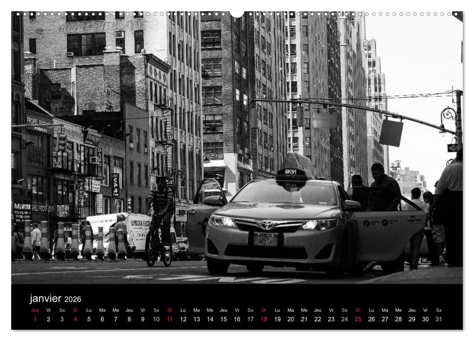 New York en noir et blanc (CALVENDO Calendrier supérieur 2026)