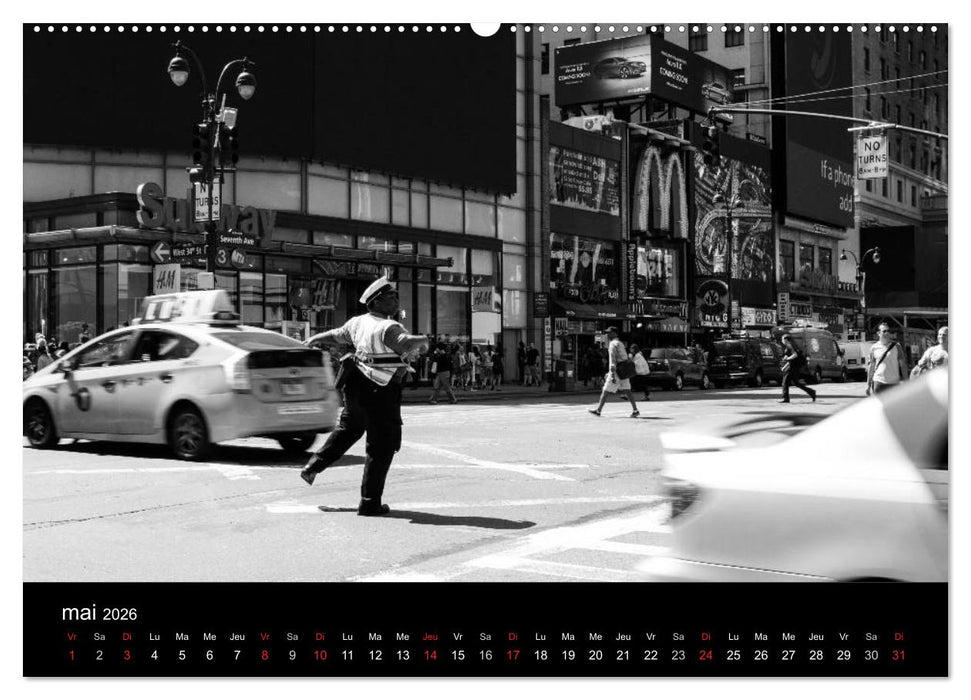 New York en noir et blanc (CALVENDO Calendrier supérieur 2026)