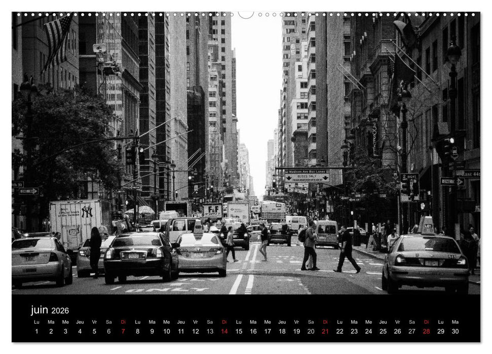 New York en noir et blanc (CALVENDO Calendrier supérieur 2026)