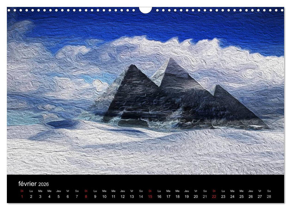 L'ÉGYPTE EN COULEURS (CALVENDO Calendrier mensuel 2026)