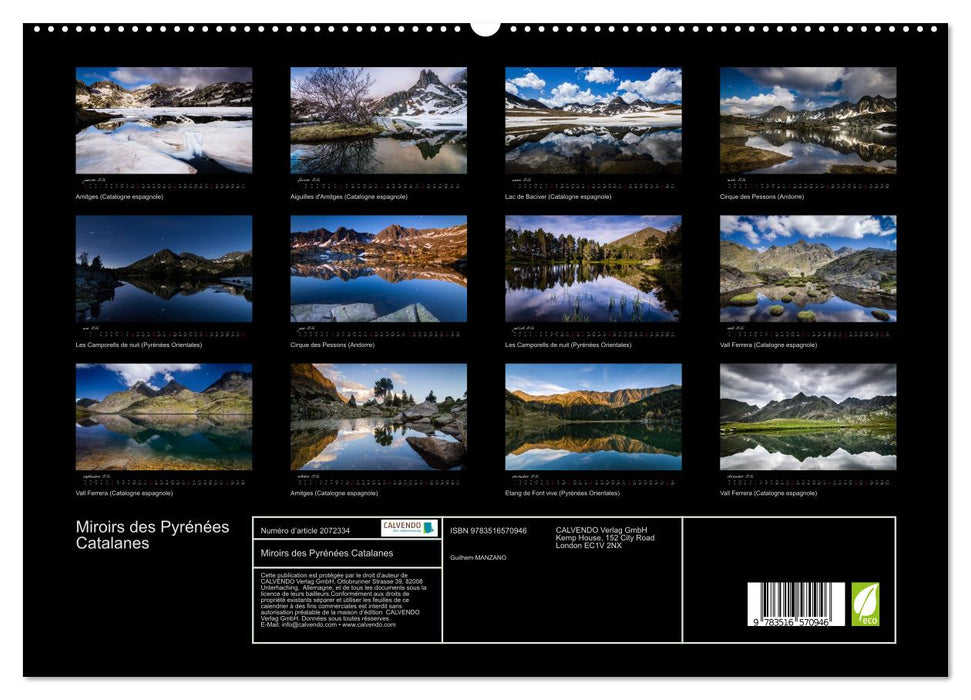 Miroirs des Pyrénées Catalanes (CALVENDO Calendrier supérieur 2026)