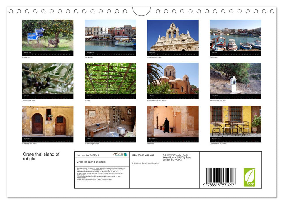 Crete the island of rebels (CALVENDO Monthly Calendar 2026)