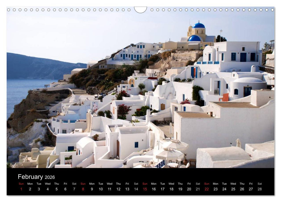 Lights of Santorini (CALVENDO Monthly Calendar 2026)