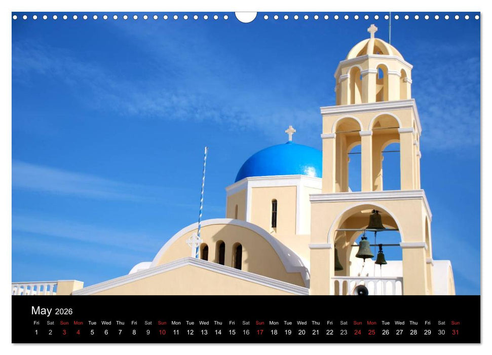 Lights of Santorini (CALVENDO Monthly Calendar 2026)